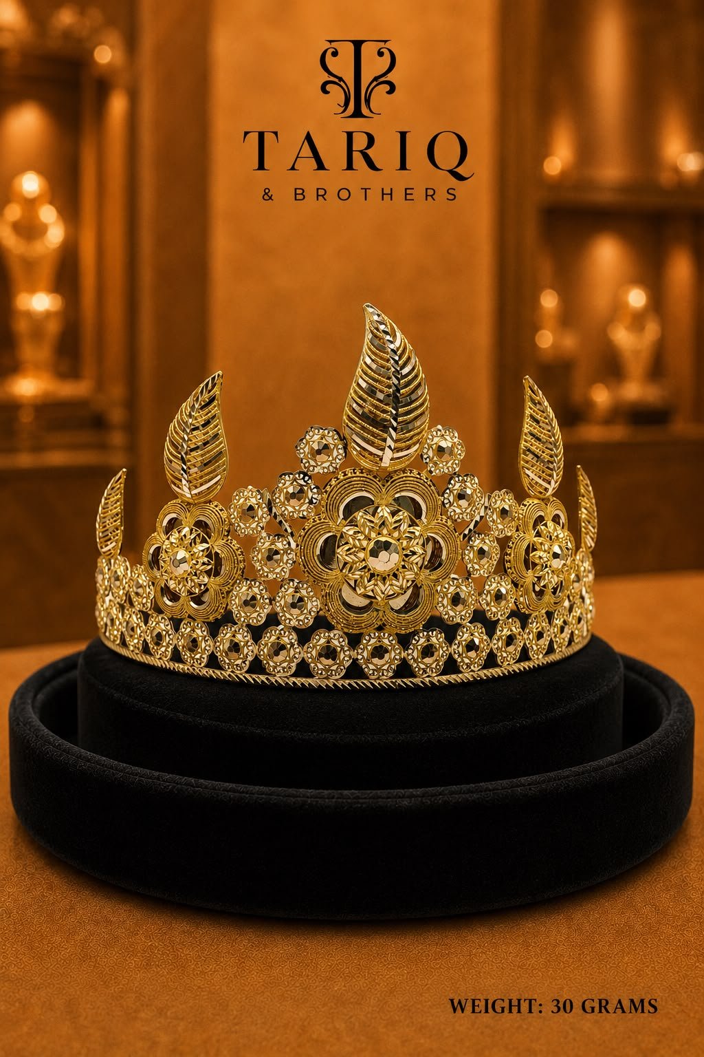 Tariq & Brothers Traditional Floral Gold Crown