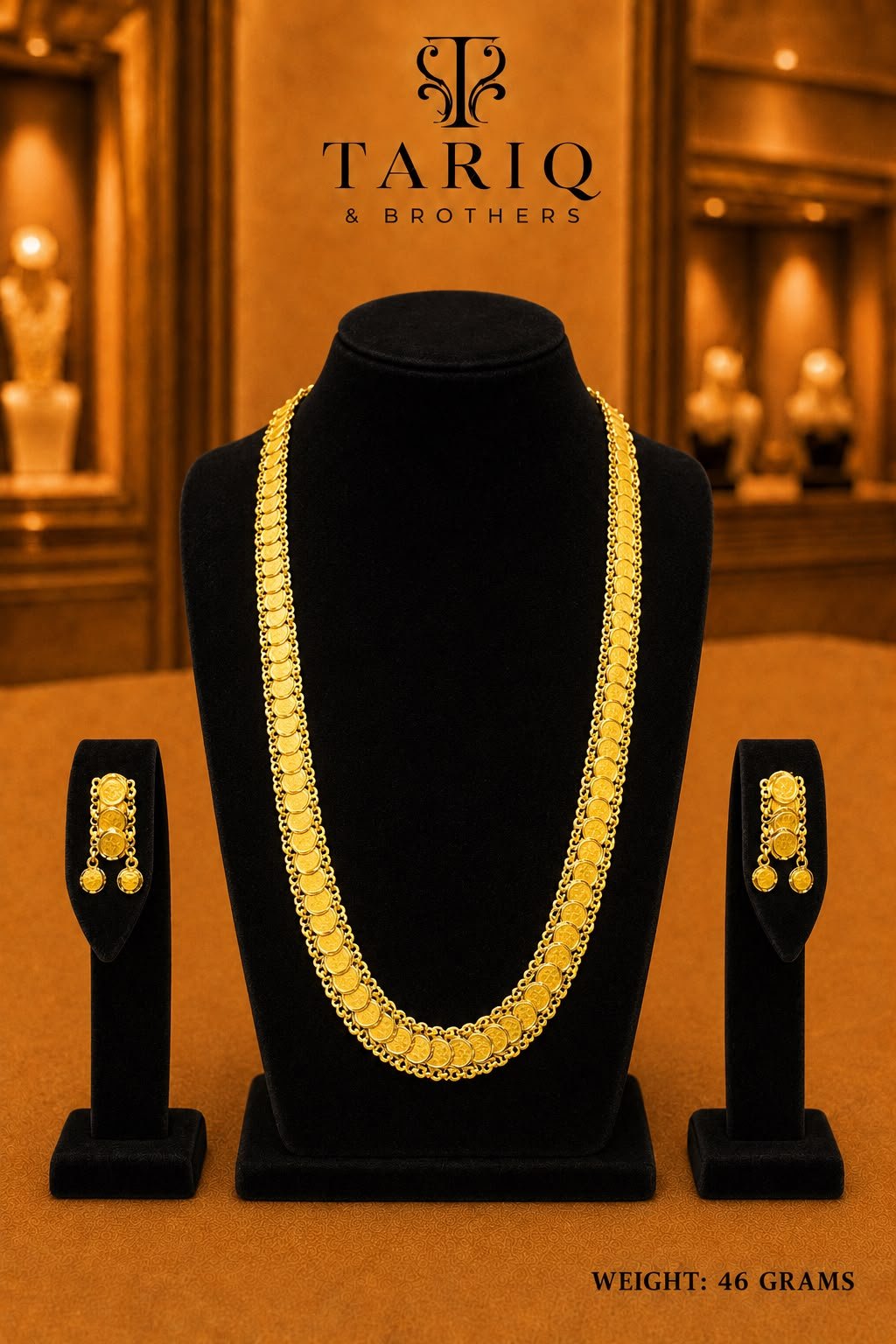 Tariq & Brothers Traditional Gold Coin Necklace Set