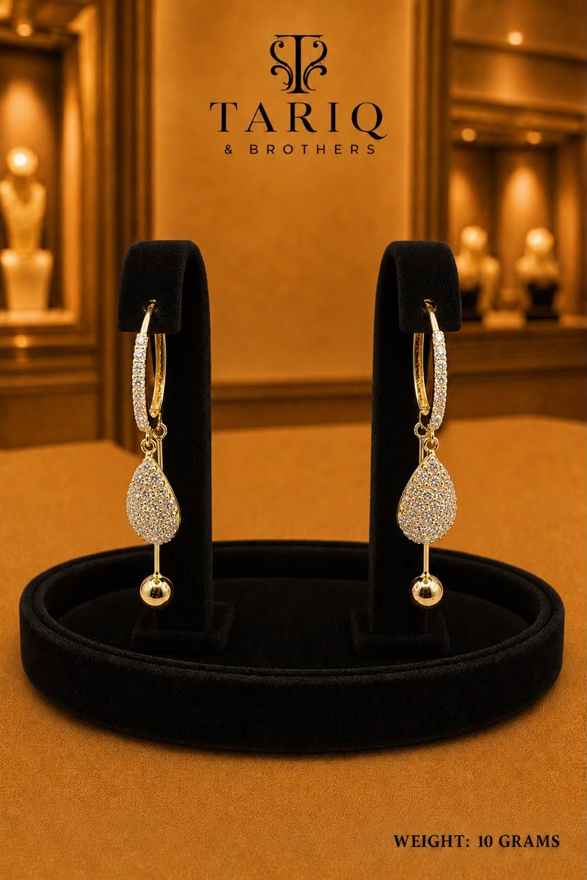 Tariq & Brothers Traditional Gold Teardrop Earrings