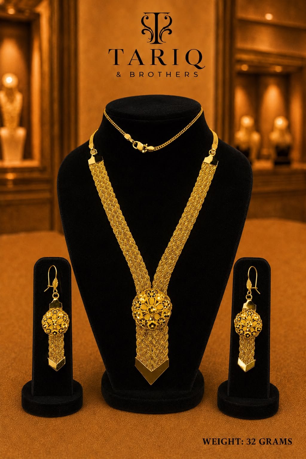 Tariq & Brothers Traditional Gold Necklace Set