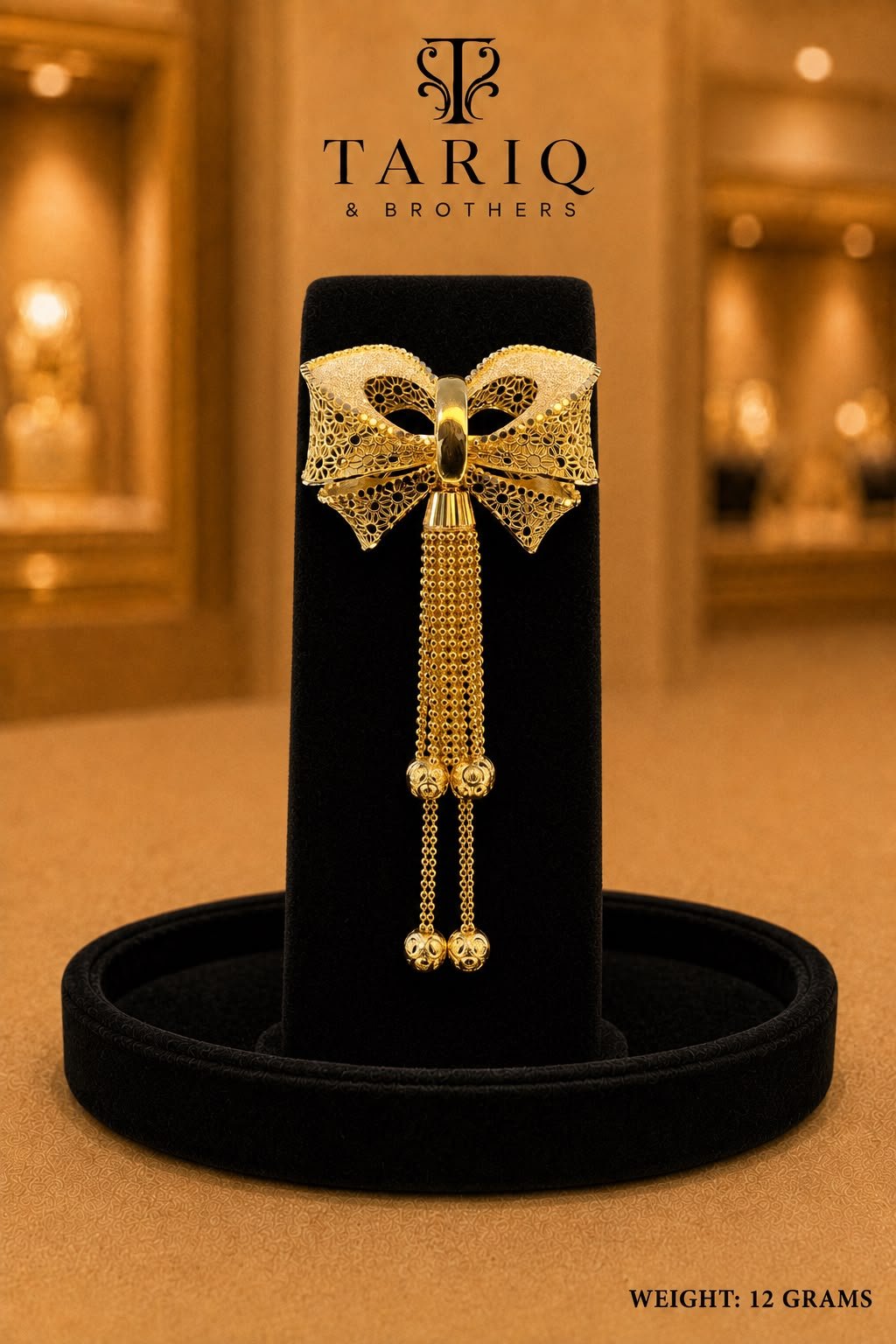 Tariq & Brothers Traditional Gold Bow Brooch
