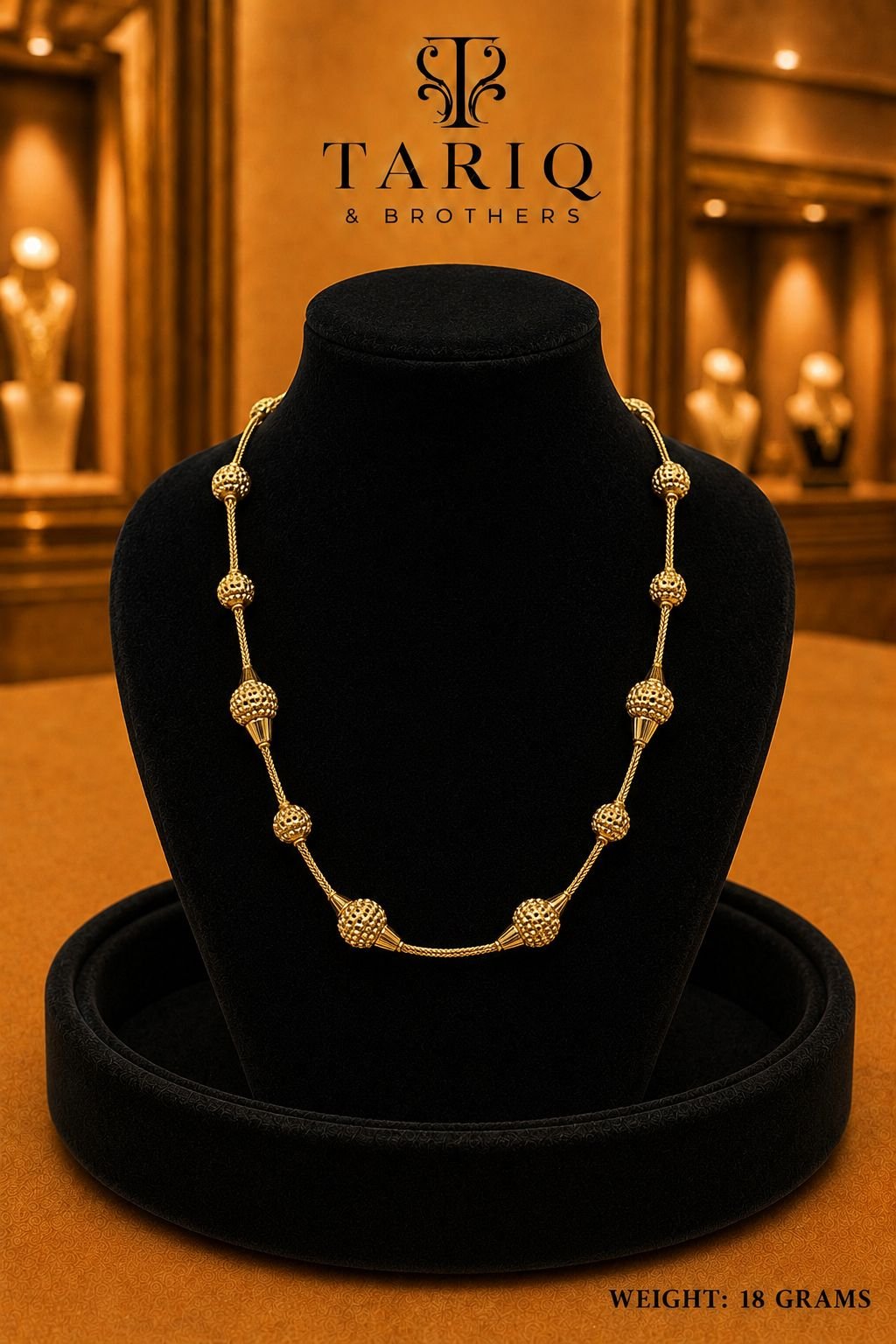 Tariq & Brothers Traditional Gold Beaded Chain