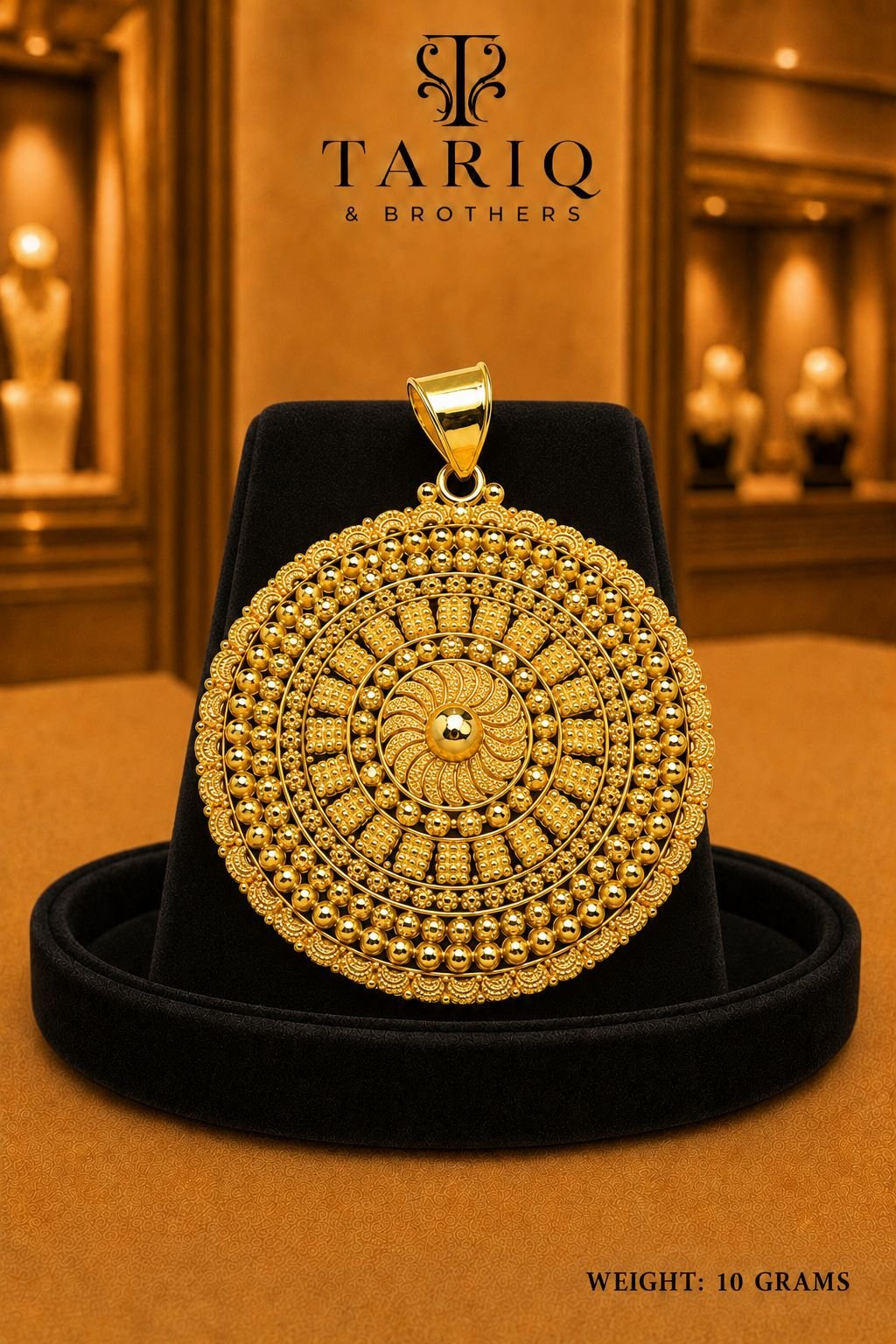 Tariq & Brothers Traditional Gold Medallion Pendant